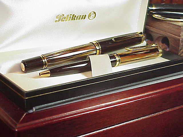 From the collection of Henry C. Przygoda/photography by Henry C. Przygoda. Uncommon Pelikan M800s in tortoise, circa 1987.