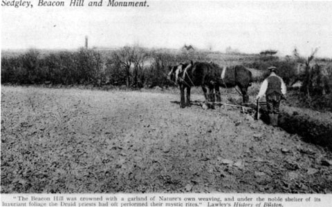 Sedgeley, Beacon Hill and Monument in the distance, c.1921